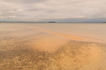 Sandy beach on Svitiaz lake