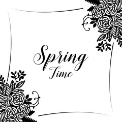 Obraz premium Collection of spring time floral hand draw vector illustration