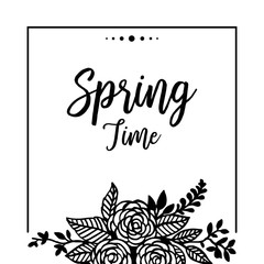 Collection of spring time floral hand draw vector illustration