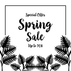 Spring sale floral hand drawn design vector illustration