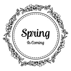 Spring is coming floral lettering design vector illustratrion