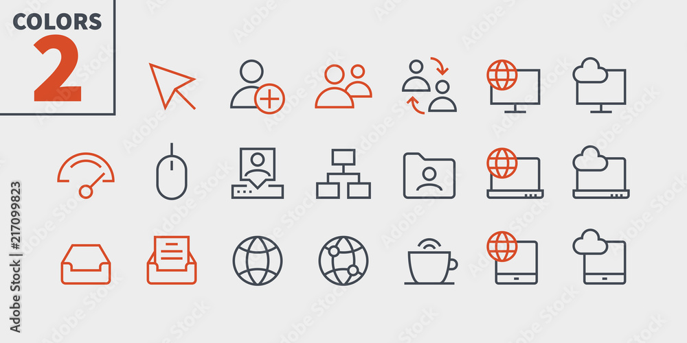 Poster network ui pixel perfect well-crafted vector thin line icons 48x48 ready for 24x24 grid with editabl