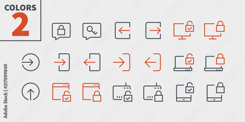 Poster login ui pixel perfect well-crafted vector thin line icons 48x48 ready for 24x24 grid for web graphi