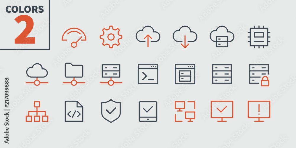 Poster hosting pixel perfect well-crafted vector thin line icons 48x48 ready for 24x24 grid for web graphic