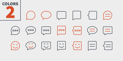 Messages UI Pixel Perfect Well-crafted Vector Thin Line Icons 48x48 Ready for 24x24 Grid for Web Graphics and Apps with Editable Stroke. Simple Minimal Pictogram Part 1-5