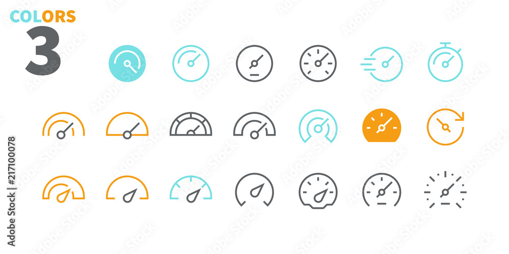 Poster speedometer ui pixel perfect well-crafted vector thin line icons 48x48 ready for 24x24 grid for web 