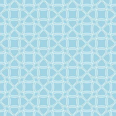 Fototapeta premium White floral seamless pattern on blue background