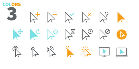 Selection & Cursors UI Pixel Perfect Well-crafted Vector Thin Line Icons 48x48 Ready for 24x24 Grid for Web Graphics and Apps with Editable Stroke. Simple Minimal Pictogram Part 1-3