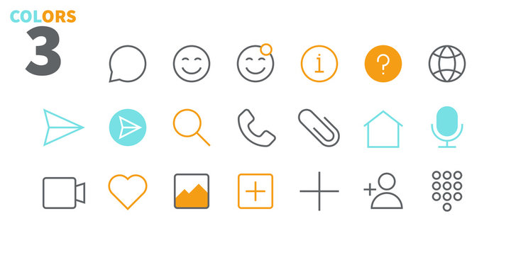 Chat UI Pixel Perfect Well-crafted Vector Thin Line Icons 48x48 Ready for 24x24 Grid for Web Graphics and Apps with Editable Stroke. Simple Minimal Pictogram Part 1-1
