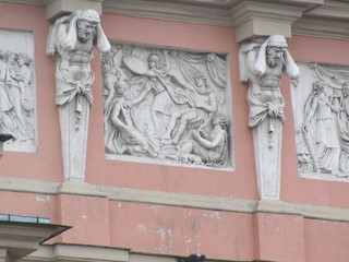 Fragment of the building with Atlantes