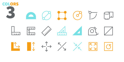 Measure Pixel Perfect Well-crafted Vector Thin Line Icons 48x48 Ready for 24x24 Grid for Web Graphics and Apps with Editable Stroke. Simple Minimal Pictogram Part 1