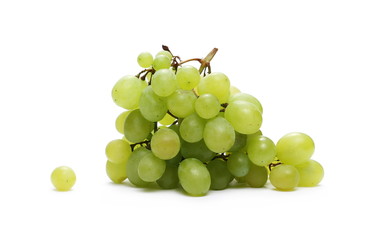 White grapes isolated on white background