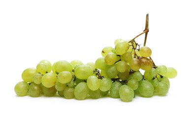 White grapes isolated on white background