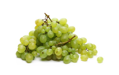 White grapes isolated on white background