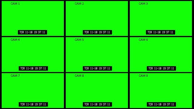 Greenscreen Split Screen Security Camera Video Surveillance Monitors (CCTV) 9 Closed Circuit TV Monitors