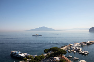  View over Marina and Bay of Naples, Sorrento, Neapolitan Riviera, Italy