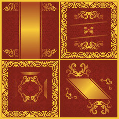 Fototapeta na wymiar Vintage design for your invitation card. Set of templates for other decoration. Retro luxury design