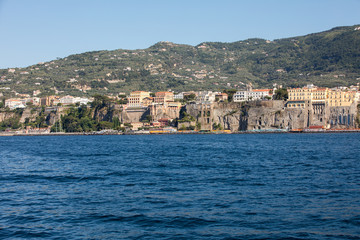 Town of Sorrento as seen from the water, Campania, Italy