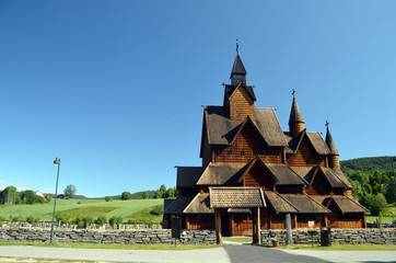 Fototapeta na wymiar Heddal Stave Church, Norways largest stave church, Notodden municipality, Norway 