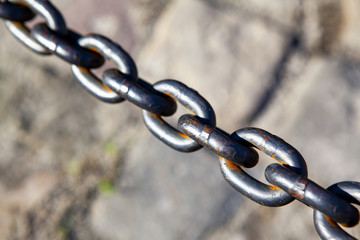 Steel chain city background