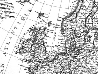 Fototapeta na wymiar 古地図　イギリスとフランス 