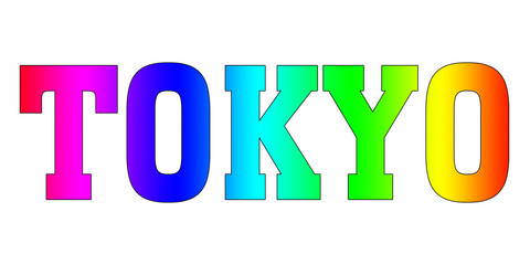 Tokyo Multicolor flag design rainbow logo Rainbow style