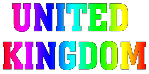 United Kingdom Multicolor flag design rainbow logo Rainbow style