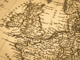 古地図　イギリスとフランス
