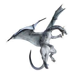 Fototapeta premium 3D Rendering Fantasy Dragon on White