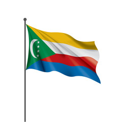 Obraz premium Comoros flag, vector illustration on a white background