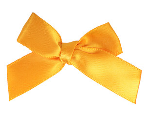 Yellow bow on white