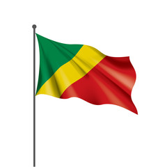 Congo flag, vector illustration on a white background