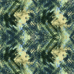 Fototapeta na wymiar Colorful Seamless Grunge Pattern. Abstract Messy Painted. Modern Futuristic Wall Backdrop For Background