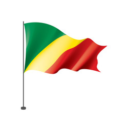 Congo flag, vector illustration on a white background