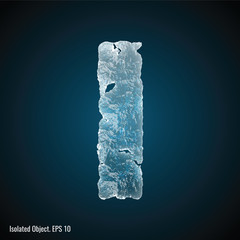 Ice Font / isolated ice shaped letter I vector illustration