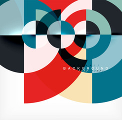 Fototapeta premium Minimal circle abstract background design, multicolored template for business or technology presentation or web brochure cover layout, wallpaper