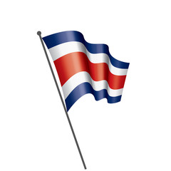 Costa Rica flag, vector illustration on a white background