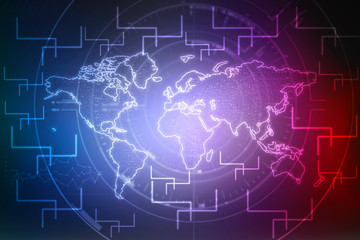 2d illustration world map abstract background