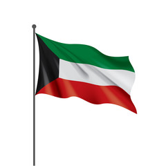 Fototapeta na wymiar Kuwait flag, vector illustration on a white background