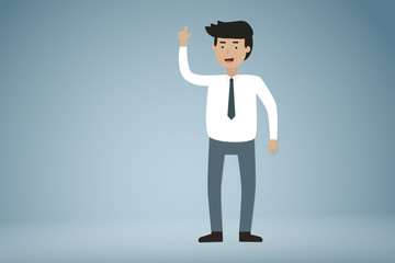 Business man with Finger point hand