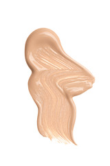Liquid Foundation Smudge On White Background.