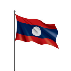 Laos flag, vector illustration on a white background