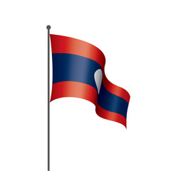 Laos flag, vector illustration on a white background