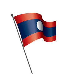 Laos flag, vector illustration on a white background