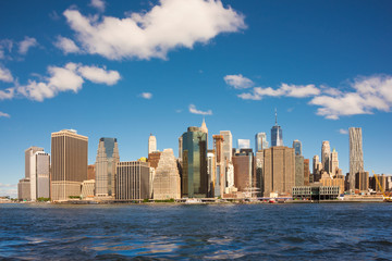 New York city skyline seen from water
