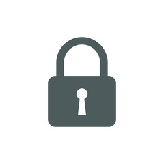 Closed lock icon. Symbol or sign security. Flat vector illustration