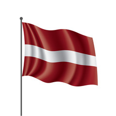 Latvia flag, vector illustration on a white background