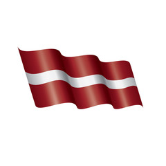 Latvia flag, vector illustration on a white background