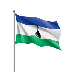 Lesotho flag, vector illustration on a white background