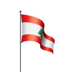 Lebanese flag, vector illustration on a white background